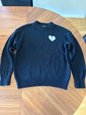 Spiritual Gangster Love Mantra Black Women's Heart Crewneck Sweater S
